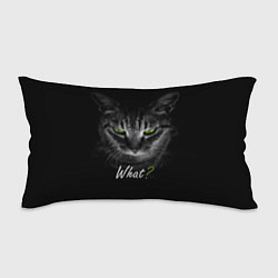 Подушка-антистресс Недобрый кот с зелёными глазами - What?, цвет: 3D-принт