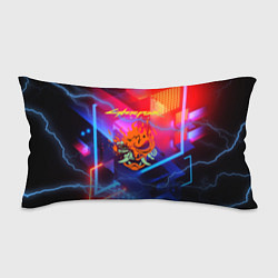 Подушка-антистресс Cyberpunk logo - neon geometry, цвет: 3D-принт