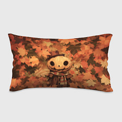 Подушка-антистресс Тыквенный Джек в осенних листьях, цвет: 3D-принт