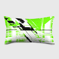 Подушка-антистресс Diagonal black and green stripes on a white backgr, цвет: 3D-принт