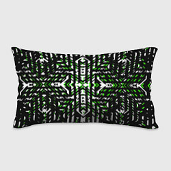 Подушка-антистресс Чёрно-зелёный диагональные полосы на белом фоне, цвет: 3D-принт