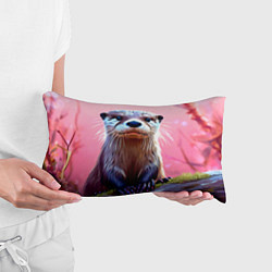 Подушка-антистресс Выдра в розовом цвете, цвет: 3D-принт — фото 2