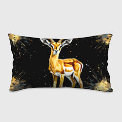 Подушка-антистресс Газель на черном, цвет: 3D-принт