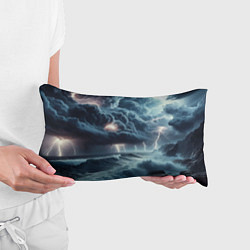 Подушка-антистресс Шторм на море - сверкание молний, цвет: 3D-принт — фото 2