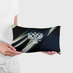 Подушка-антистресс Герб России Двуглавый орёл чёрно-синий, цвет: 3D-принт — фото 2