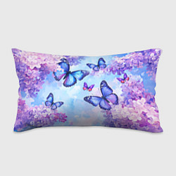 Подушка-антистресс Бабочки и сирень - нежная голубая живопись, цвет: 3D-принт