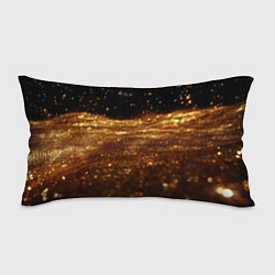 Подушка-антистресс Золотистые крупицы на черном, цвет: 3D-принт