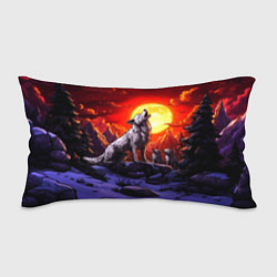 Подушка-антистресс Белый волк воет на луну, цвет: 3D-принт
