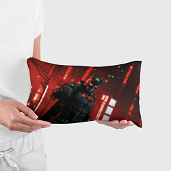 Подушка-антистресс Черный Бэтмен на фоне красного города, цвет: 3D-принт — фото 2