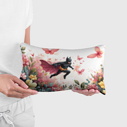 Подушка-антистресс Бэтмен прыгает над цветами и бабочками, цвет: 3D-принт — фото 2