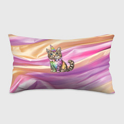 Подушка-антистресс Котенок в костюме единорога, цвет: 3D-принт