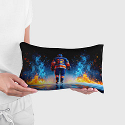 Подушка-антистресс Хоккеист в синем пламени, цвет: 3D-принт — фото 2