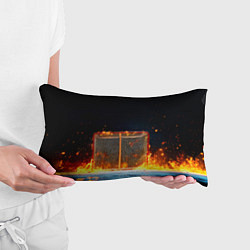 Подушка-антистресс Хоккейные ворота в огне, цвет: 3D-принт — фото 2