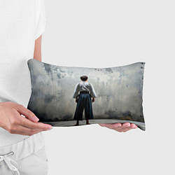 Подушка-антистресс Боец айкидо на сером, цвет: 3D-принт — фото 2