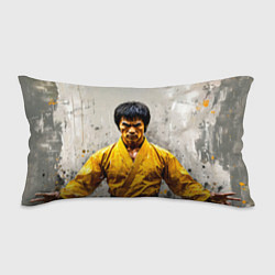 Подушка-антистресс Брюс Ли на сером, цвет: 3D-принт