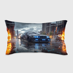 Подушка-антистресс BMW синие фары дождливая погода, цвет: 3D-принт