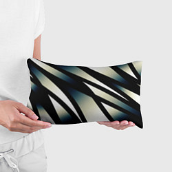 Подушка-антистресс Чёрно-белый с синим затемнением полосы, цвет: 3D-принт — фото 2