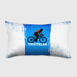 Подушка-антистресс Triathlon на сине-белом, цвет: 3D-принт