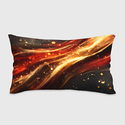 Подушка-антистресс Красно-золотая текстура на черном, цвет: 3D-принт