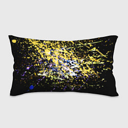 Подушка-антистресс Желто синяя краска на черном, цвет: 3D-принт