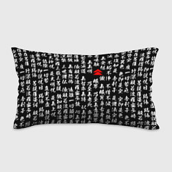 Подушка-антистресс Иероглифы паттерн на черном фоне, цвет: 3D-принт