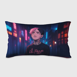 Подушка-антистресс LiL Peep - Неоновый аниме арт, цвет: 3D-принт