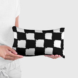 Подушка-антистресс Черные квадраты в виде шахматной доски, цвет: 3D-принт — фото 2