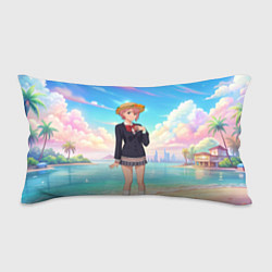 Подушка-антистресс Дандадан Сиратори Айра на берегу моря, цвет: 3D-принт
