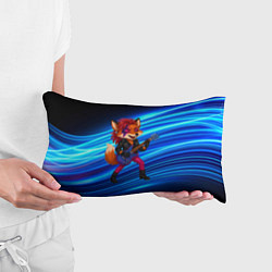 Подушка-антистресс Лиса в косухе и гитарой - рок звезда, цвет: 3D-принт — фото 2