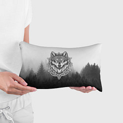 Подушка-антистресс Волк в кельтском стиле и лес, цвет: 3D-принт — фото 2