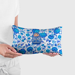 Подушка-антистресс Русская матрёшка в гжельских узорах, цвет: 3D-принт — фото 2