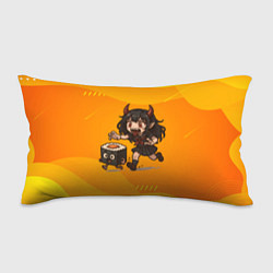 Подушка-антистресс Девочка дьявол бежит за роллом, цвет: 3D-принт