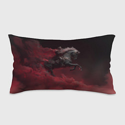 Подушка-антистресс Черная лошадь в красном тумане, цвет: 3D-принт