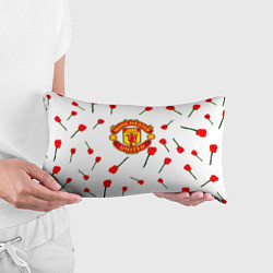 Подушка-антистресс Манчестер Юнайтед розы паттерн, цвет: 3D-принт — фото 2