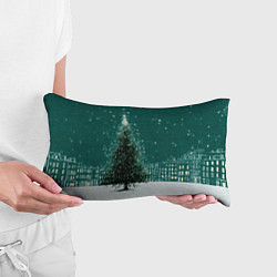 Подушка-антистресс Новый год в зеленом стиле, цвет: 3D-принт — фото 2