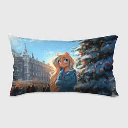 Подушка-антистресс Лошадка на новогодней площади, цвет: 3D-принт