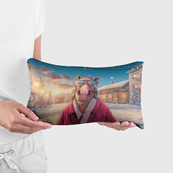 Подушка-антистресс Удивленная лошадь в очках, цвет: 3D-принт — фото 2