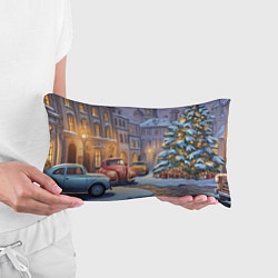 Подушка-антистресс Новогодний снежный двор, цвет: 3D-принт — фото 2