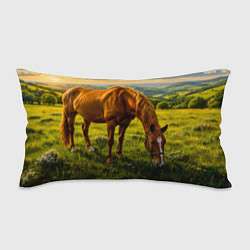 Подушка-антистресс Зелёные холмы и конь, цвет: 3D-принт