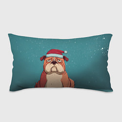Подушка-антистресс Новогодний недовольный бульдог, цвет: 3D-принт