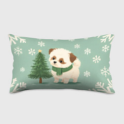 Подушка-антистресс Новогодний песик с елочкой, цвет: 3D-принт