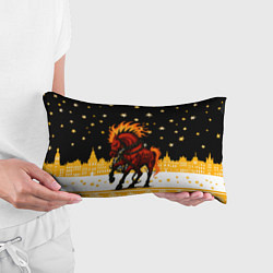 Подушка-антистресс Красная огненная лошадь панк 2026, цвет: 3D-принт — фото 2