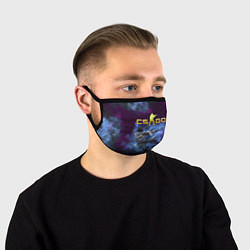 Маска для лица CS GO Blue smoke, цвет: 3D-принт