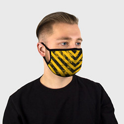 Маска для лица WARNING - желто-черные полосы, цвет: 3D-принт
