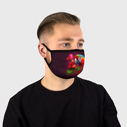 Маска для лица Попугай ара с цветами, цвет: 3D-принт