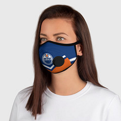 Маска с клапаном NHL: Edmonton Oilers, цвет: 3D-черный