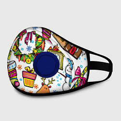 Маска с клапаном Наступающий 2017 год, цвет: 3D-синий — фото 2