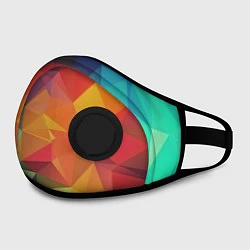 Маска с клапаном Цветные полигоны, цвет: 3D-черный — фото 2