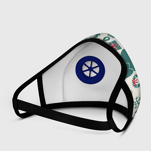 Маска с клапаном Новогодний щенок / 3D-Синий – фото 3