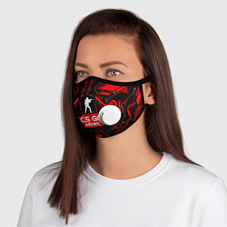 Маска с клапаном CS:GO - Денис, цвет: 3D-белый
